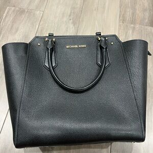 Michael Kors Black Pebbled Leather Tote